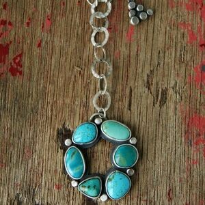 Silver and Turquoise Pendant Necklace